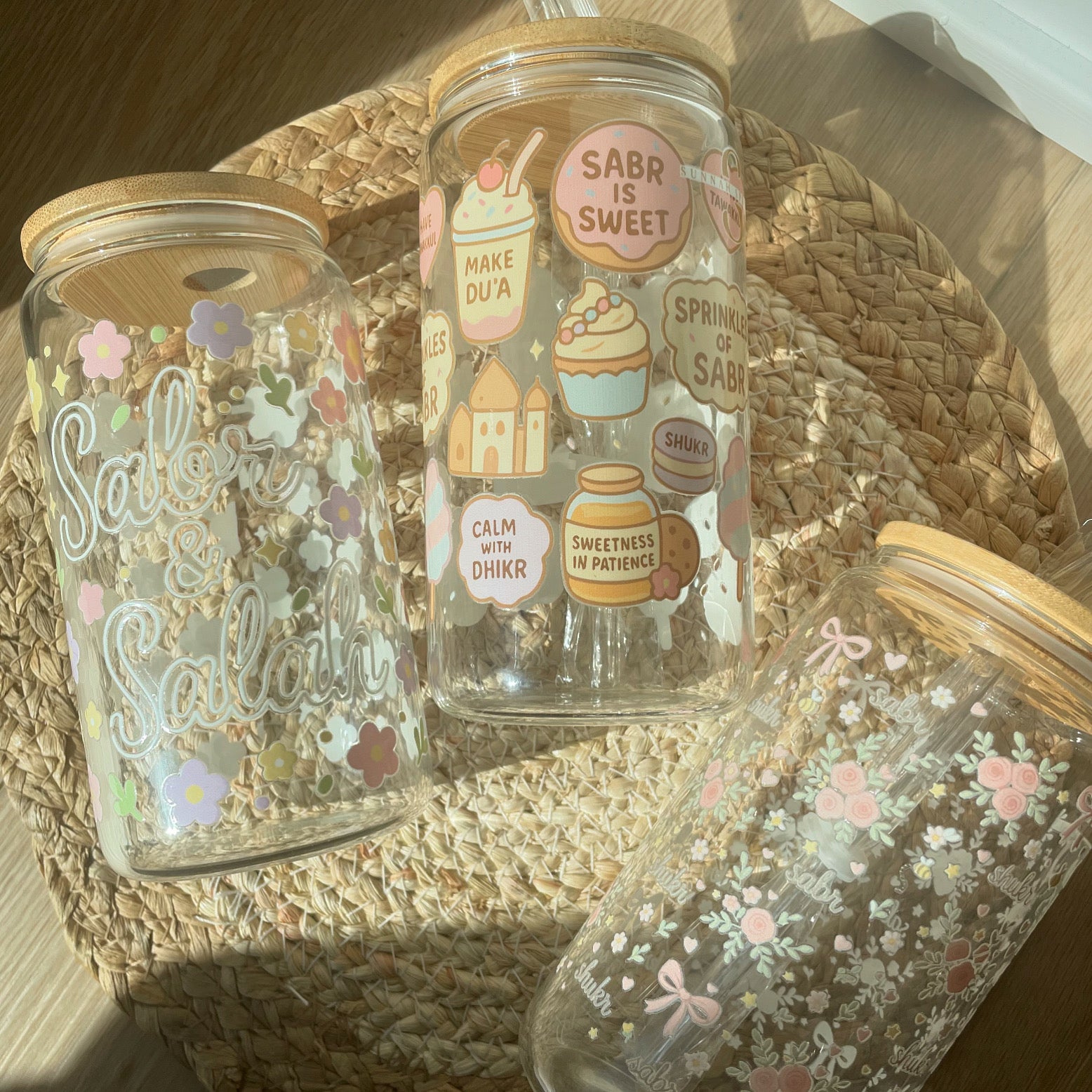 16oz 3 pack bundle - Floral Design | Islamic Gift | Muslimah Aesthetic