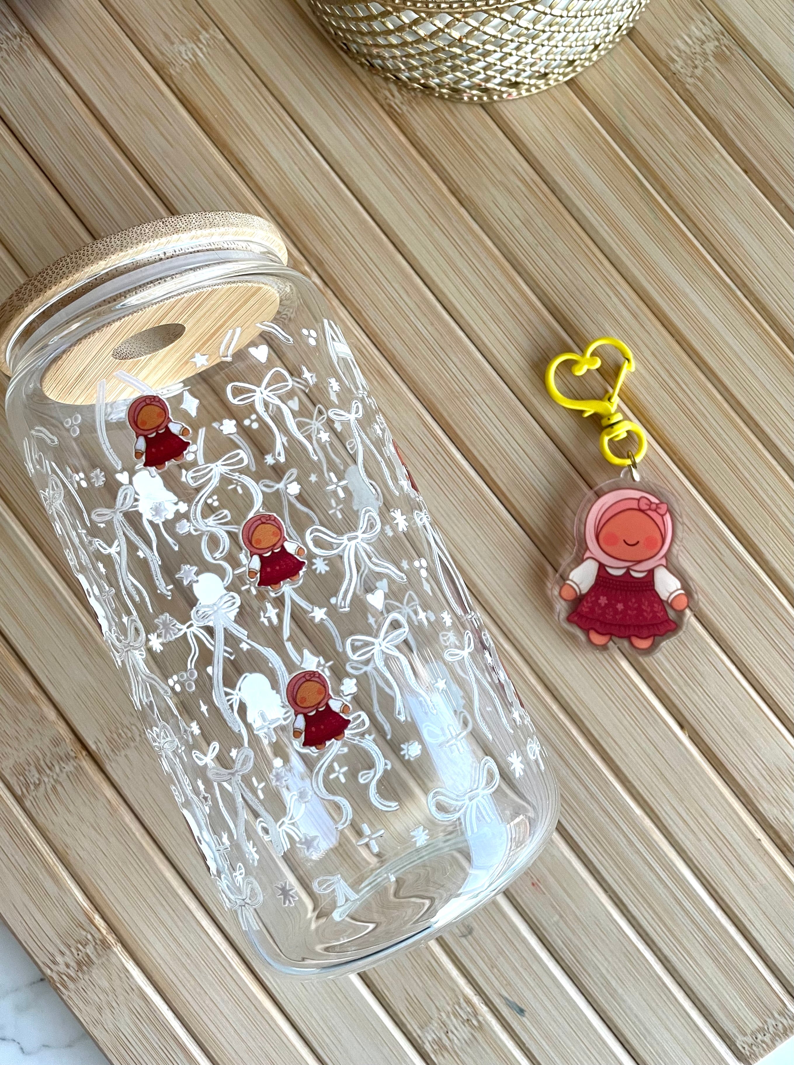 Hafsa Acrylic Keychain x Glass Tumbler Bundle