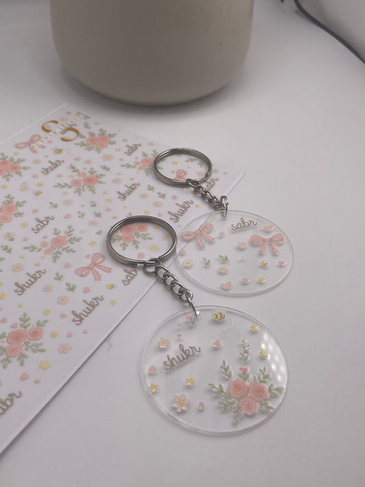 Shukr & Sabr Acrylic Circle Keychain Set (2 Pack)
