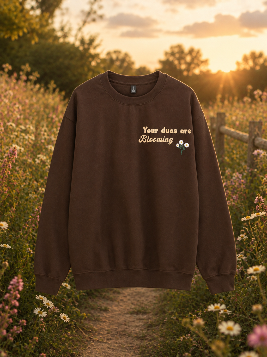 Your Duas Are Blooming Sweatshirt in Qahwa| Gift for Her