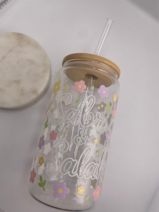 Sabr & Salah Glass Tumbler |16 oz