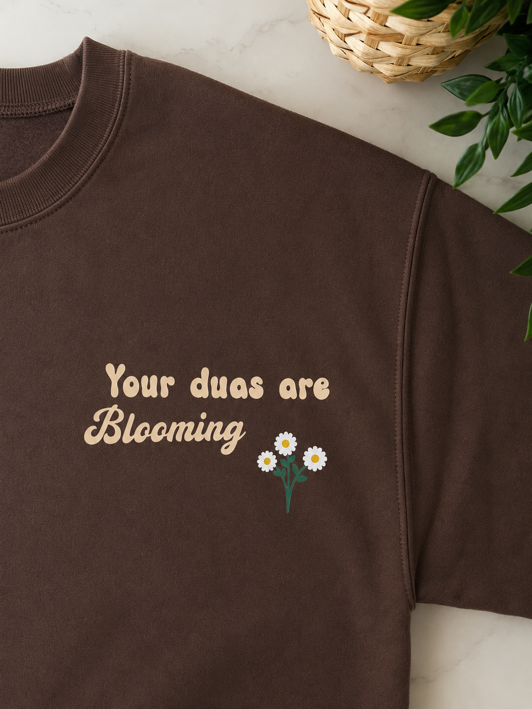 Your Duas Are Blooming Sweatshirt in Qahwa| Gift for Her